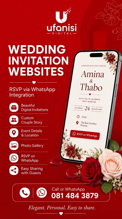 Wedding invitation websites by Ufanisi Digital